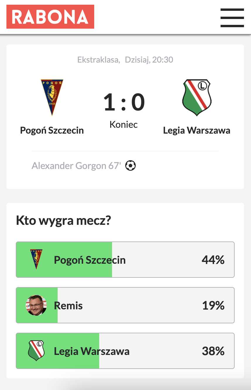 Pogoń Szczecin przeciw Legia Warszawa prognoza