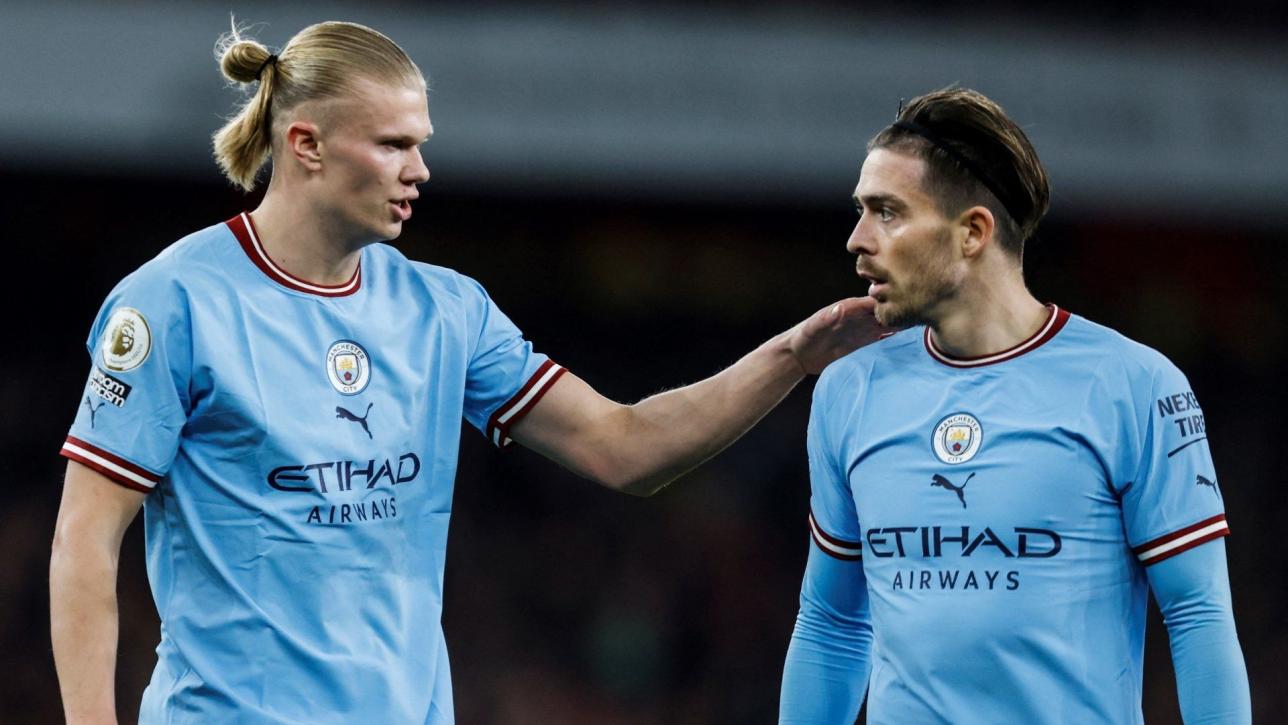 Erling Haaland i Jack Grealish w Manchester City